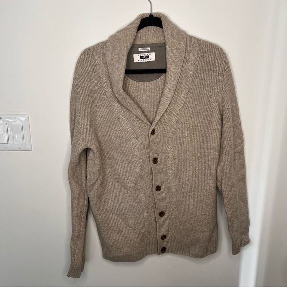 Joseph Abboud wool blend Beige Cardigan Sweater men’s size large - Picture 2 of 11